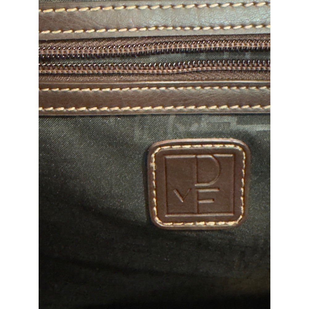 Diane von Furstenberg DVF Tan Canvas Brown Leather Trim Tote Bag Gold Logo Logo‎ - Picture 3 of 9